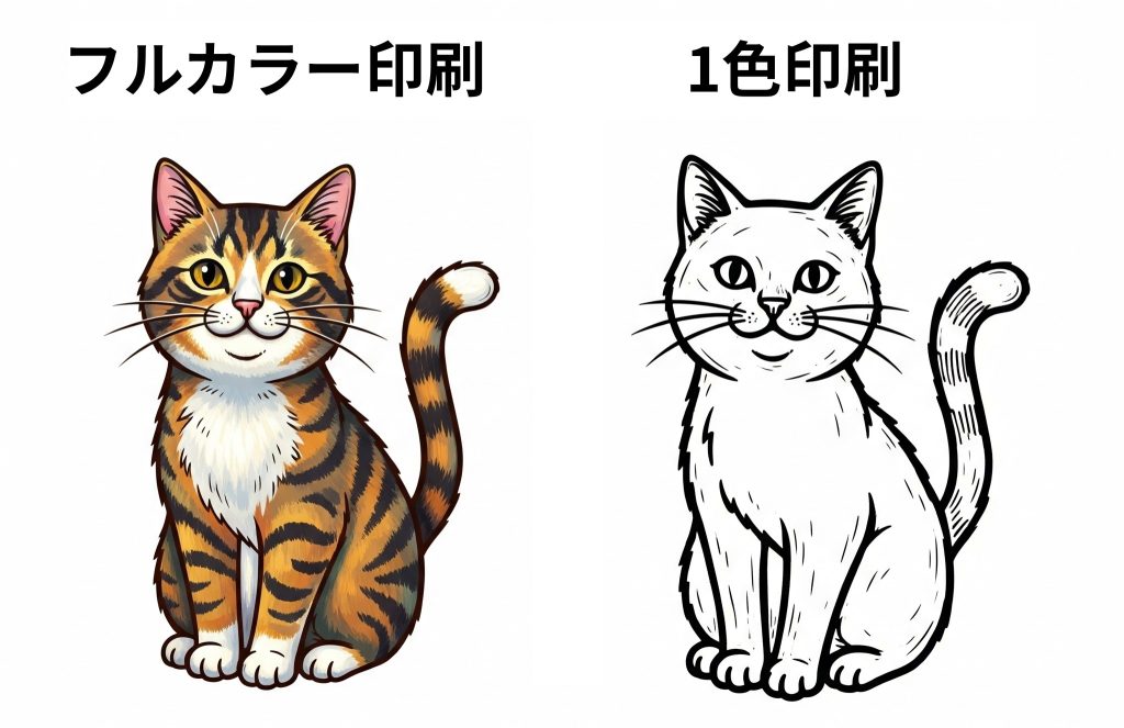フルカラー印刷と1色印刷の違い