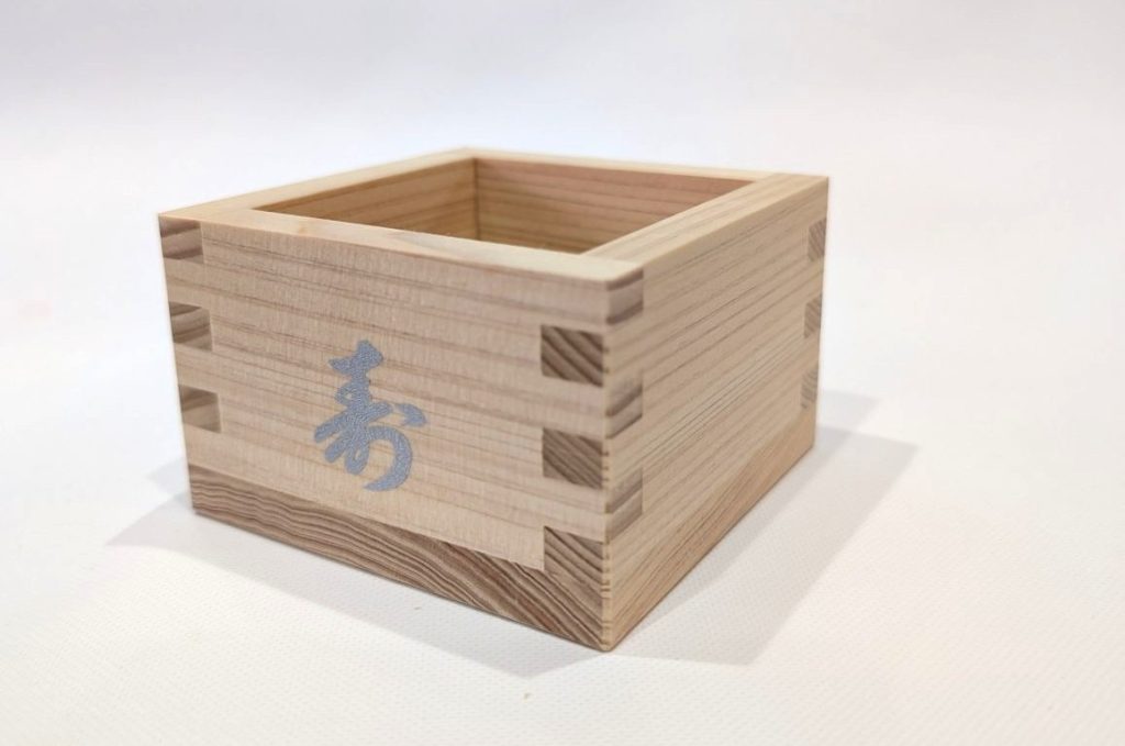 一合枡_銀色シルク印刷